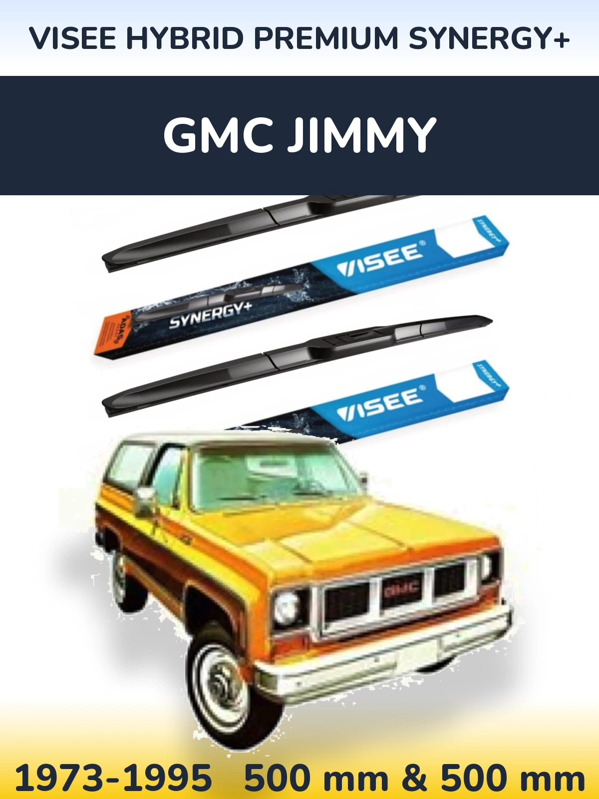 Sada předních stěračů VISEE HYBRID PREMIUM SYNERGY+ 500 a 500 mm pro GMC Jimmy 1973-1995