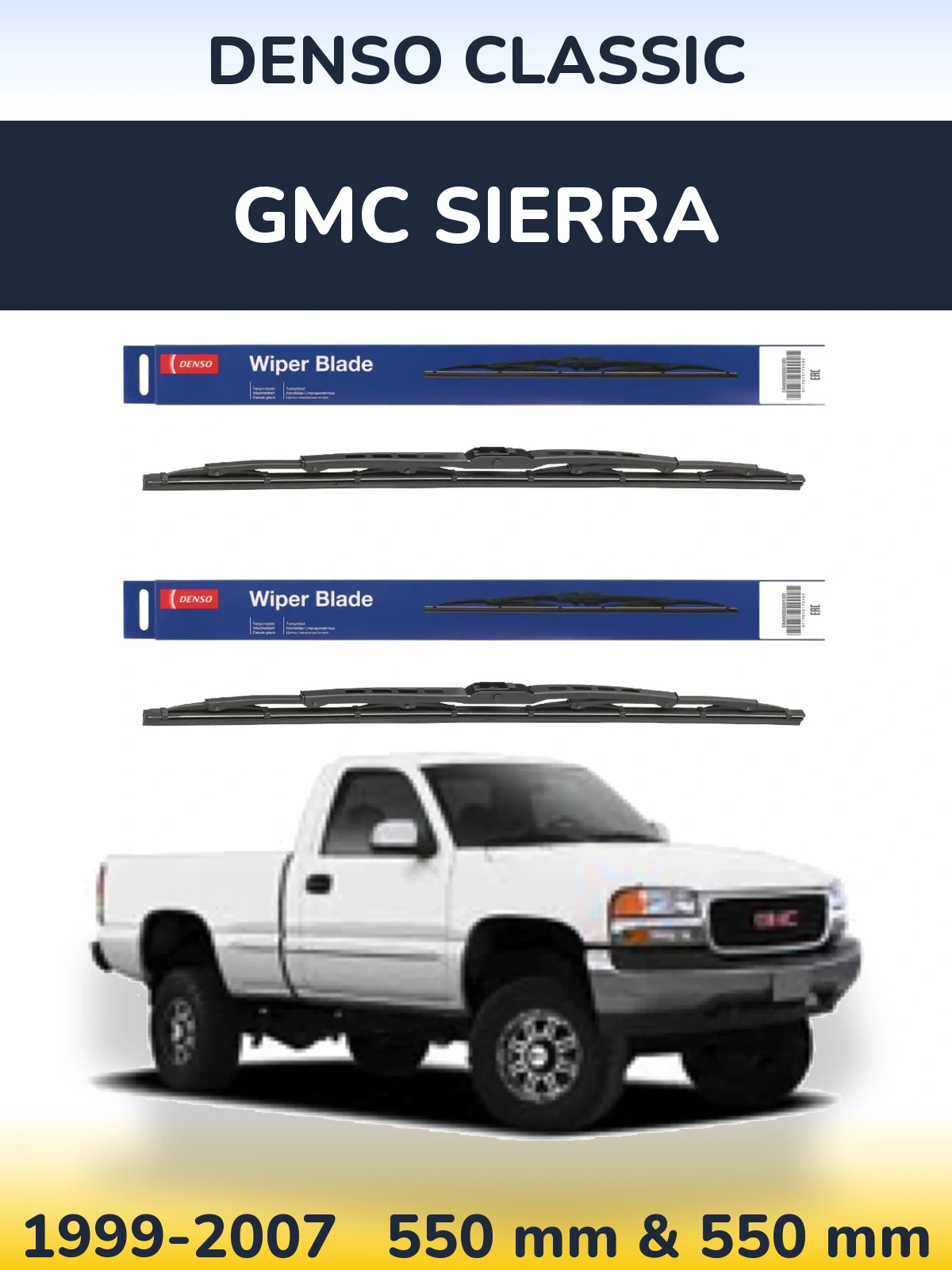 Комплект передних дворников Denso Classic 550 & 550 мм для GMC Sierra 1999-2007