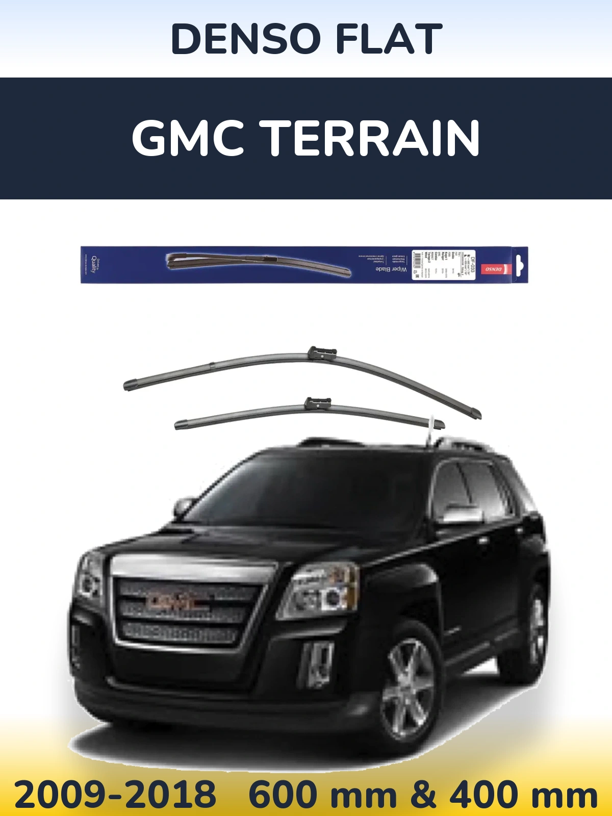 Sada předních stěračů Denso Flat 600 a 400 mm pro GMC Terrain 2009-2018