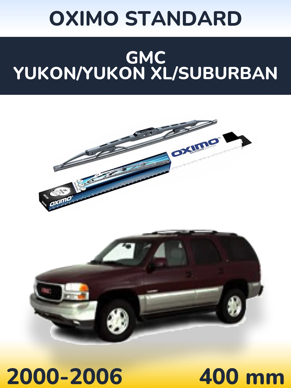 Zadní stěrač Oximo Standard 400 mm pro GMC Yukon/Yukon XL/Suburban 2000-2006