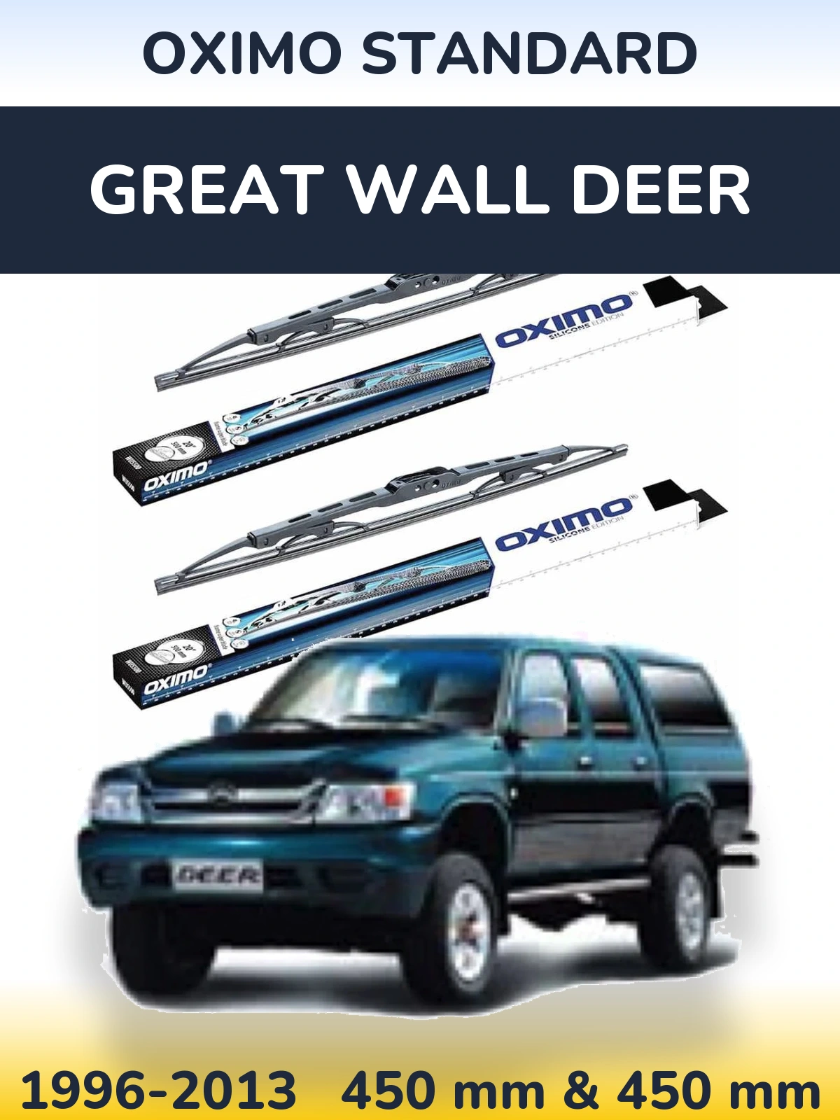 Sada předních stěračů Oximo Standard 450 a 450 mm pro Great Wall Deer 1996-2013