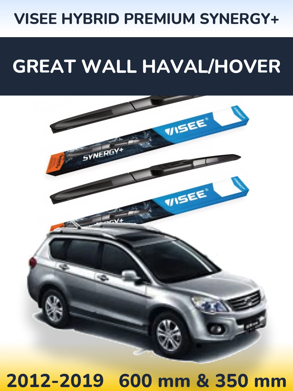 Sada předních stěračů VISEE HYBRID PREMIUM SYNERGY+ 600 a 350 mm pro Great Wall Haval/Hover 2012-2019