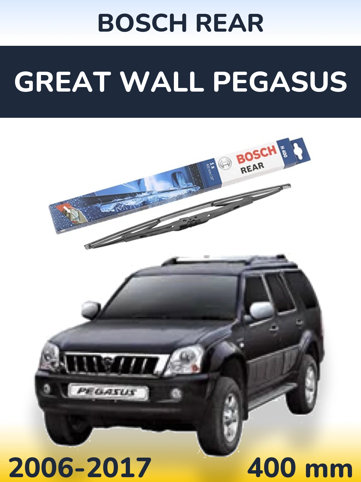 Zadní stěrač BOSCH Rear 400 mm pro Great Wall Pegasus 2006-2017