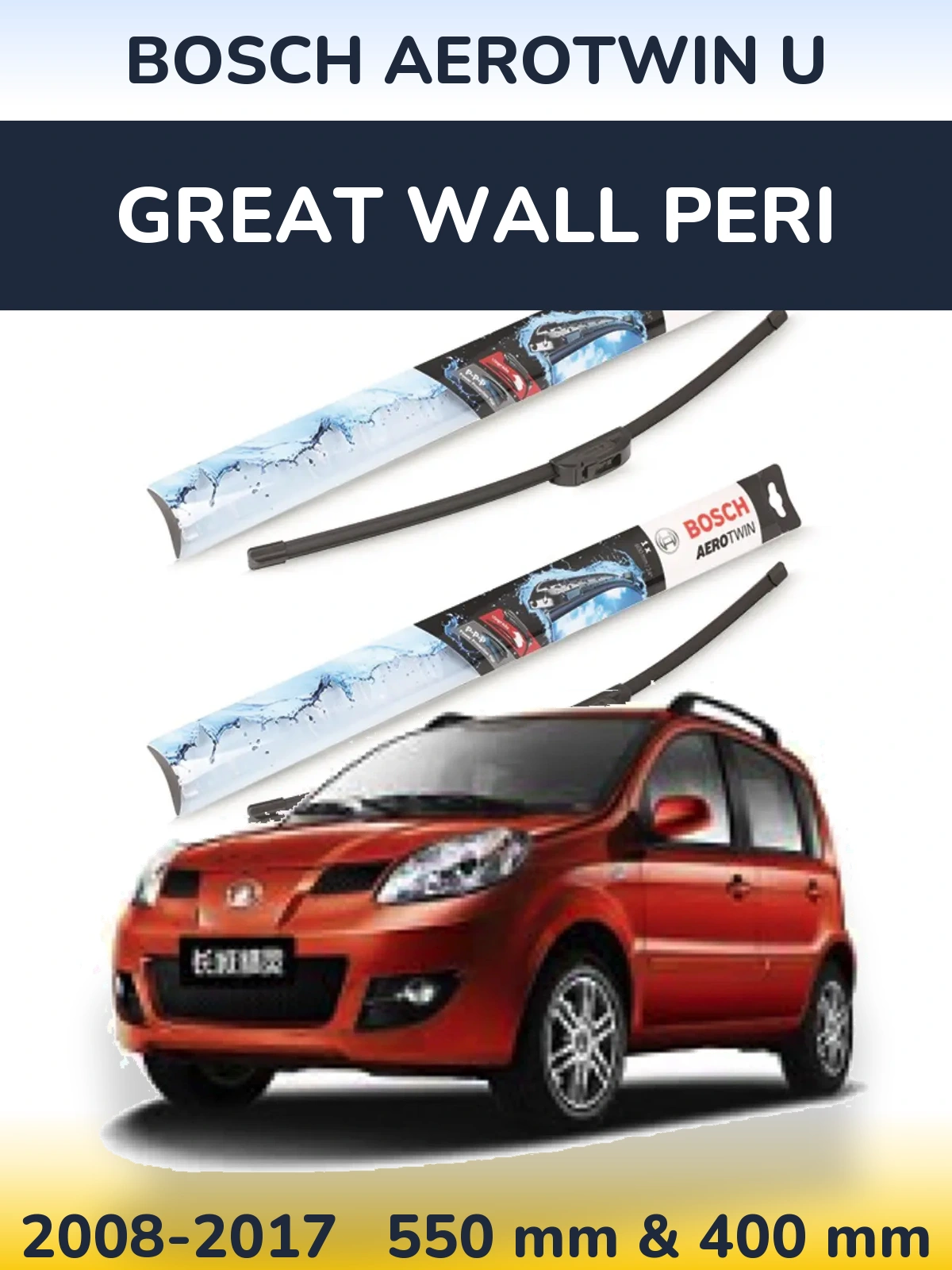 Комплект передніх щіток BOSCH AeroTwin U 550 & 400 мм для Great Wall Peri 2008-2017