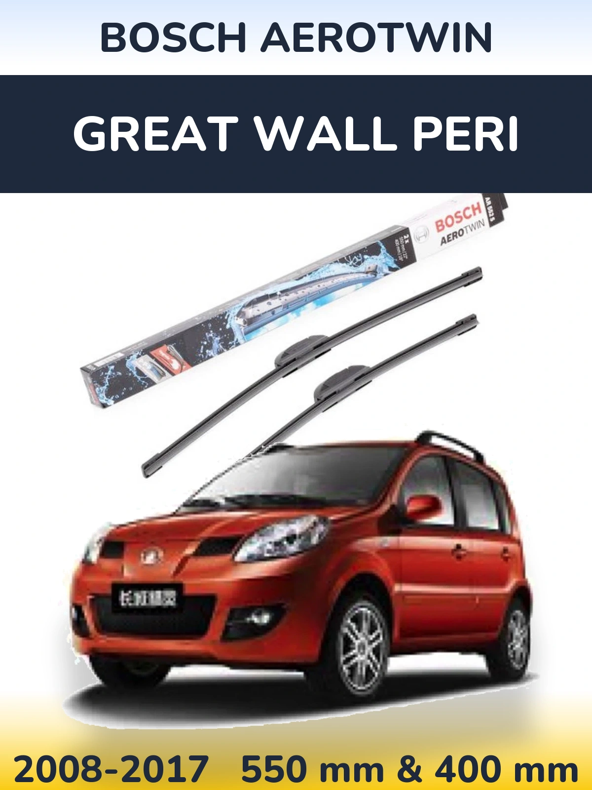 Sada předních stěračů BOSCH AeroTwin 550 a 400 mm pro Great Wall Peri 2008-2017