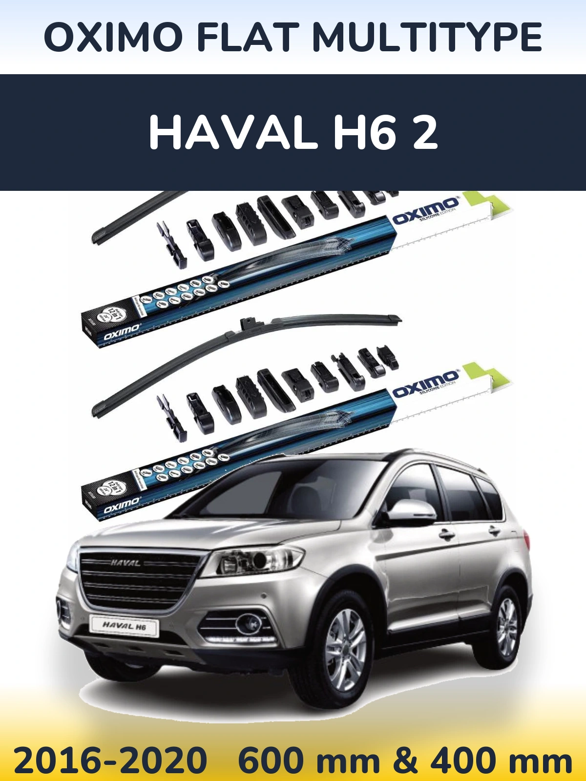Sada předních stěračů Oximo Flat MultiType 600 a 400 mm pro Haval H6 2 2016-2020