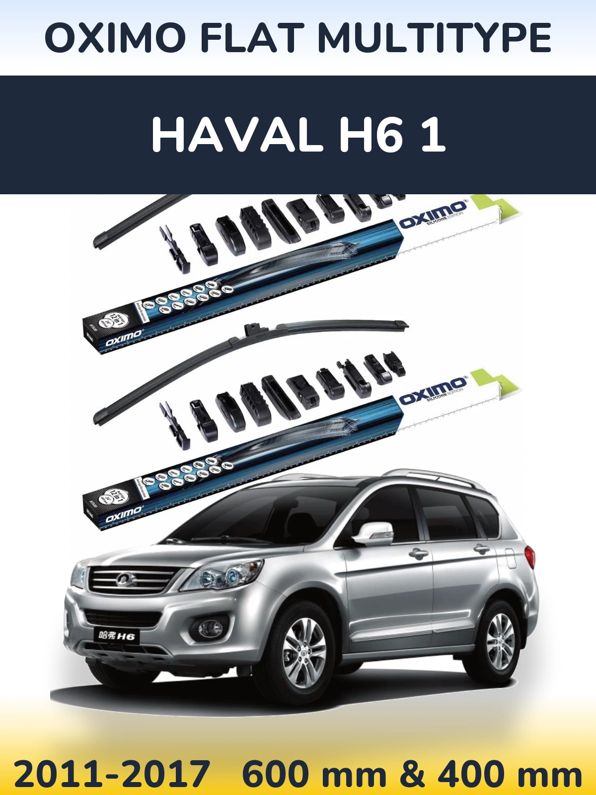 Sada předních stěračů Oximo Flat MultiType 600 a 400 mm pro Haval H6 1 2011-2017