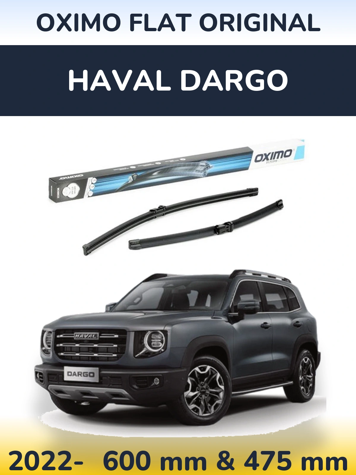 Sada předních stěračů Oximo Flat Original 600 a 475 mm pro Haval Dargo 2022-2026