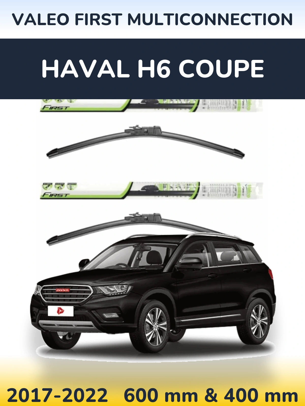 Sada předních stěračů Valeo First MultiConnection 600 a 400 mm pro Haval H6 coupe 2017-2022