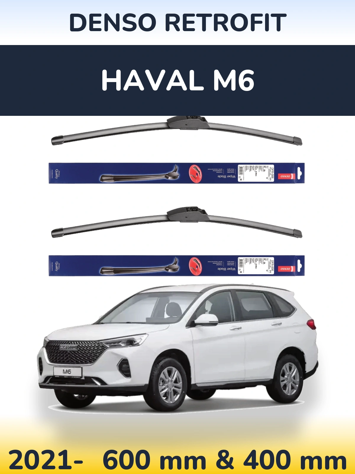 Sada předních stěračů Denso Retrofit 600 a 400 mm pro Haval M6 2021-2026