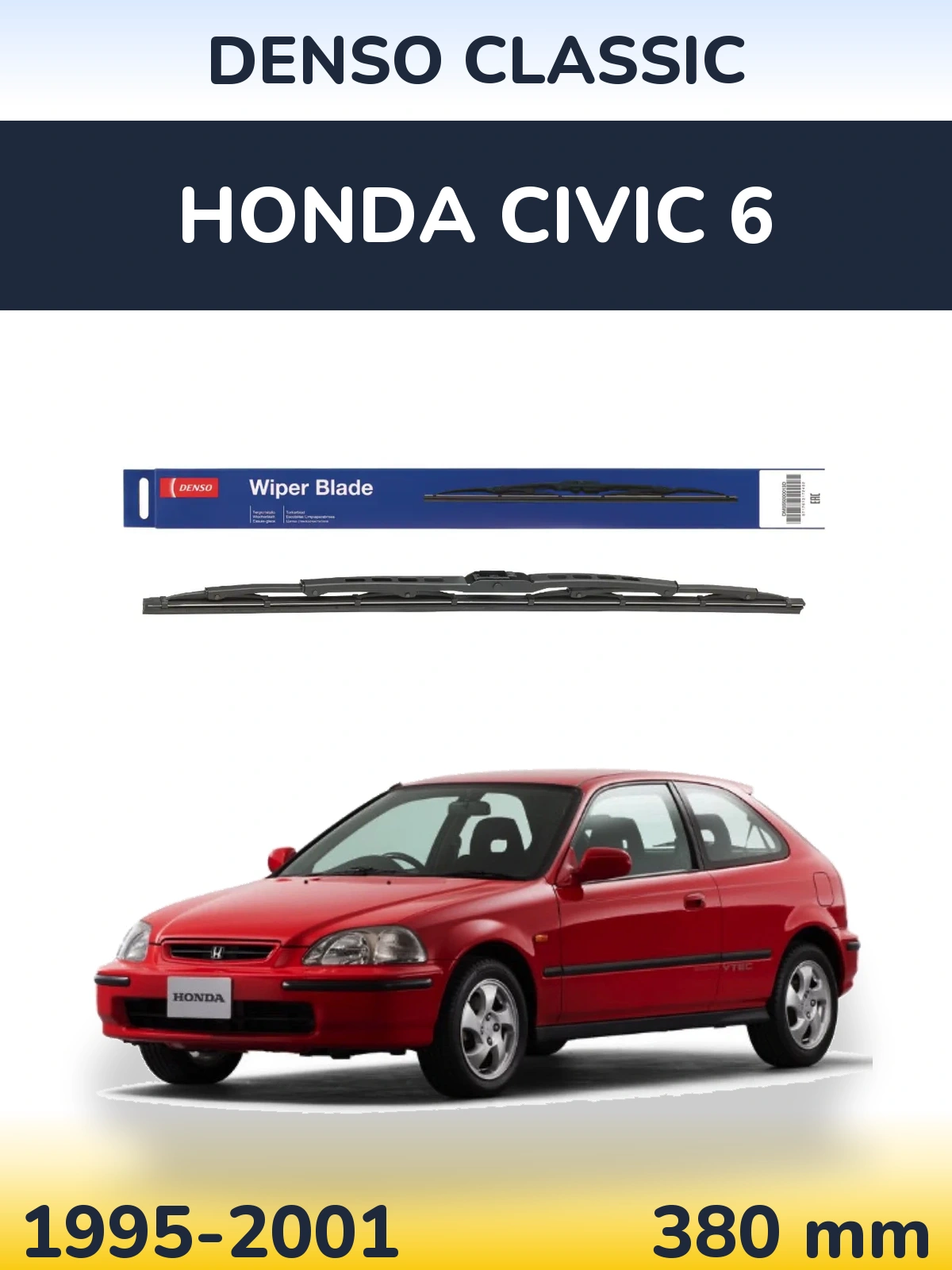Zadní stěrač Denso Classic 380 mm pro Honda Civic 6 1995-2001