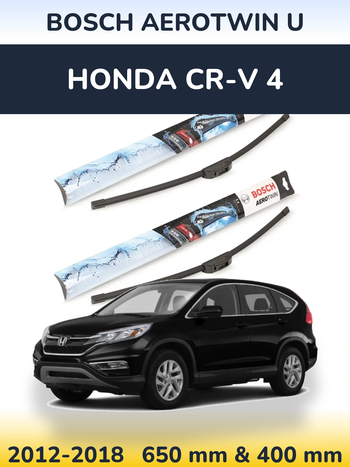 Sada předních stěračů BOSCH AeroTwin U 650 a 400 mm pro Honda CR-V 4 2012-2018