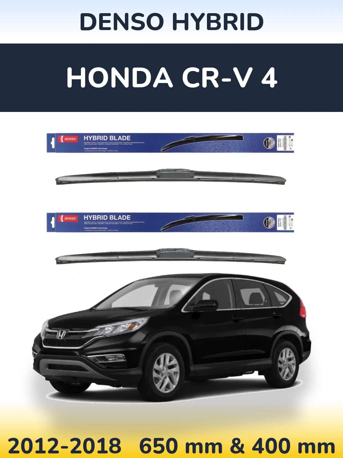 Sada předních stěračů Denso Hybrid 650 a 400 mm pro Honda CR-V 4 2012-2018