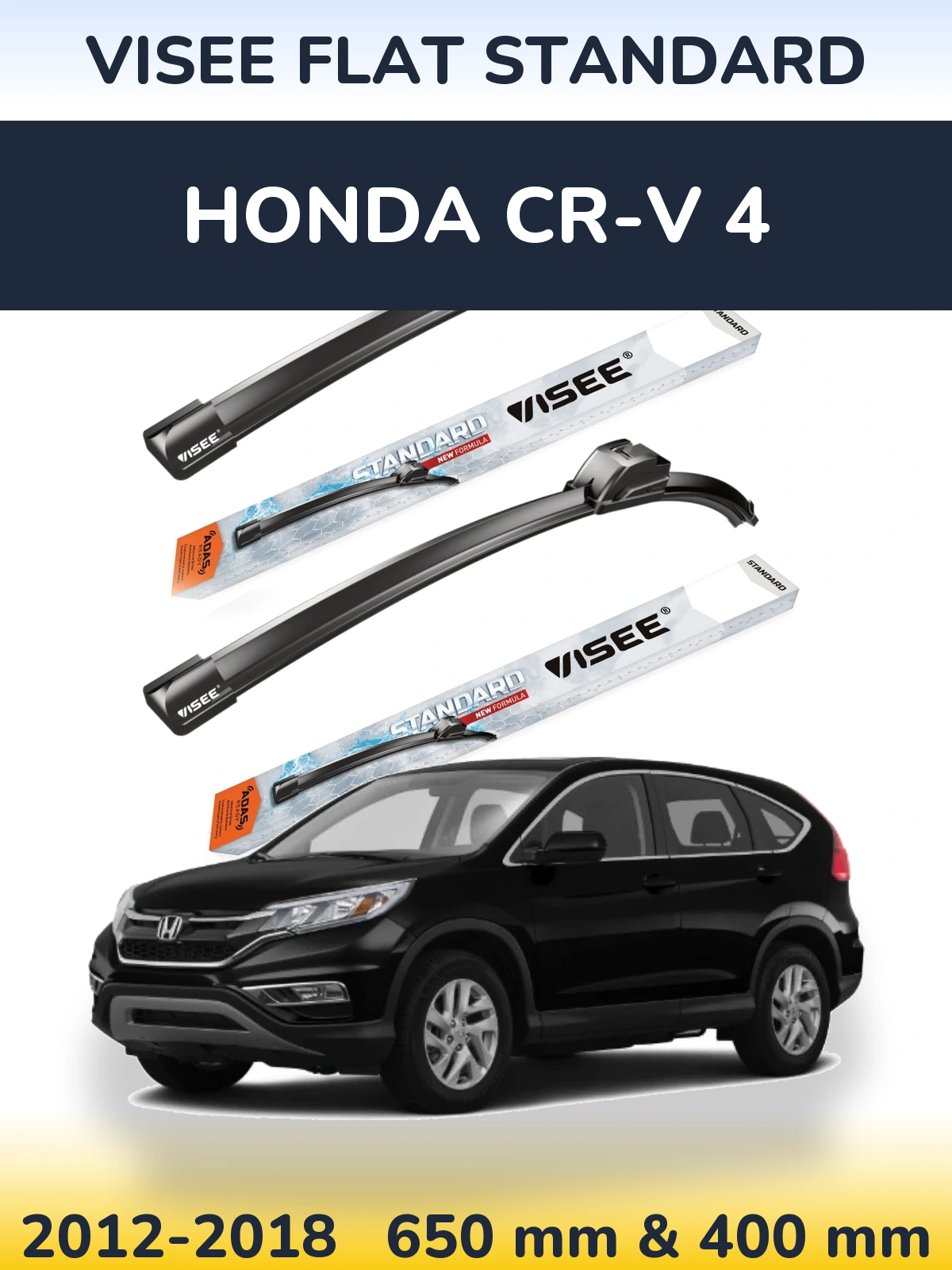 Sada předních stěračů VISEE FLAT STANDARD 650 a 400 mm pro Honda CR-V 4 2012-2018