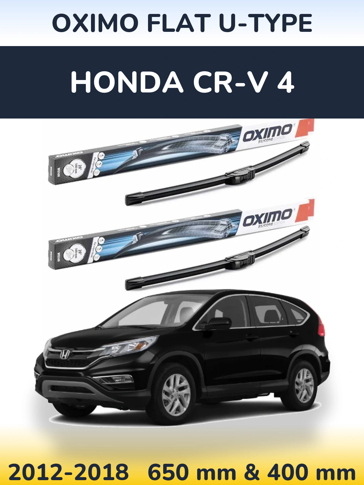 Sada předních stěračů Oximo Flat U-type 650 a 400 mm pro Honda CR-V 4 2012-2018
