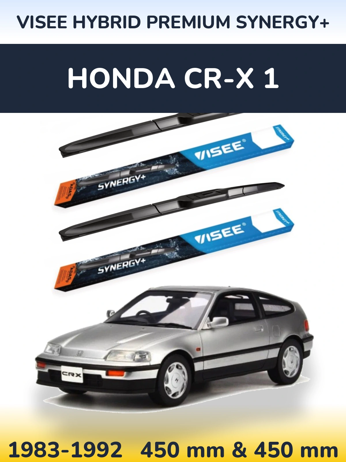 Sada předních stěračů VISEE HYBRID PREMIUM SYNERGY+ 450 a 450 mm pro Honda CR-X 1 1983-1992