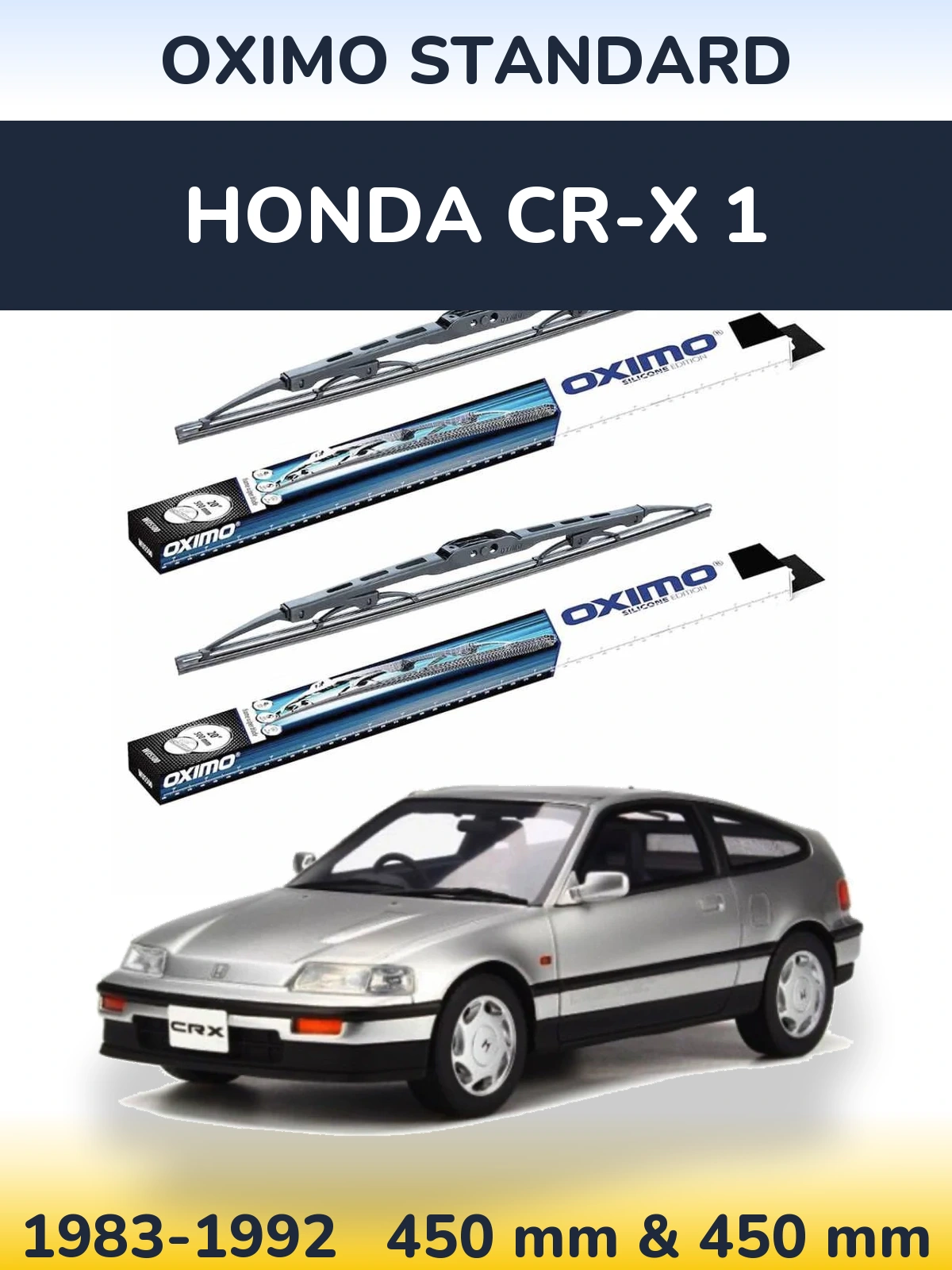 Sada předních stěračů Oximo Standard 450 a 450 mm pro Honda CR-X 1 1983-1992