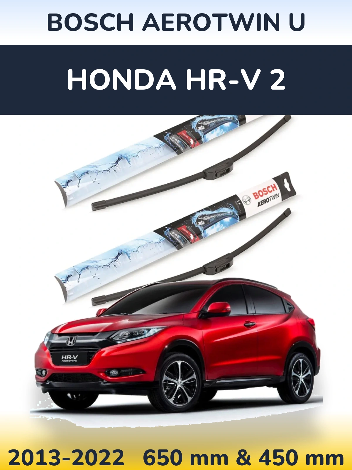 Sada předních stěračů BOSCH AeroTwin U 650 a 450 mm pro Honda HR-V 2 2013-2022