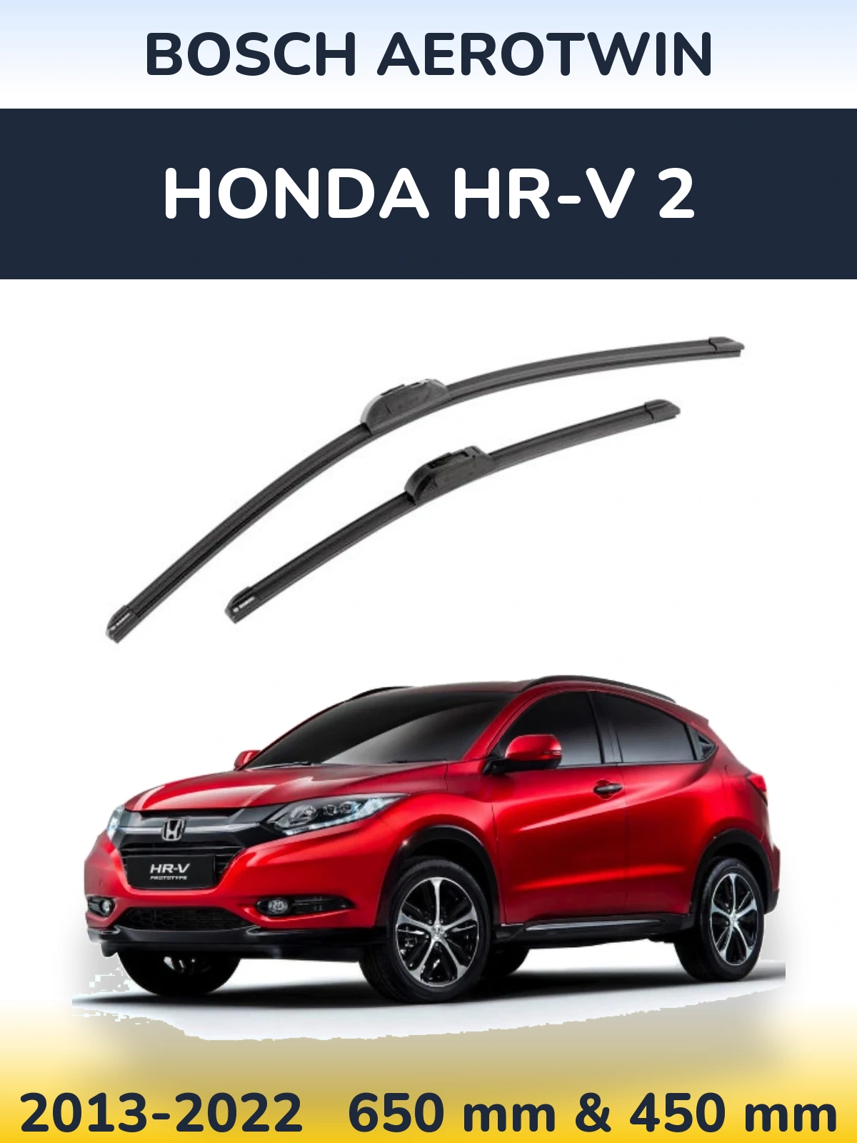Комплект передніх щіток BOSCH AeroTwin 650 & 450 мм для Honda HR-V 2 2013-2022