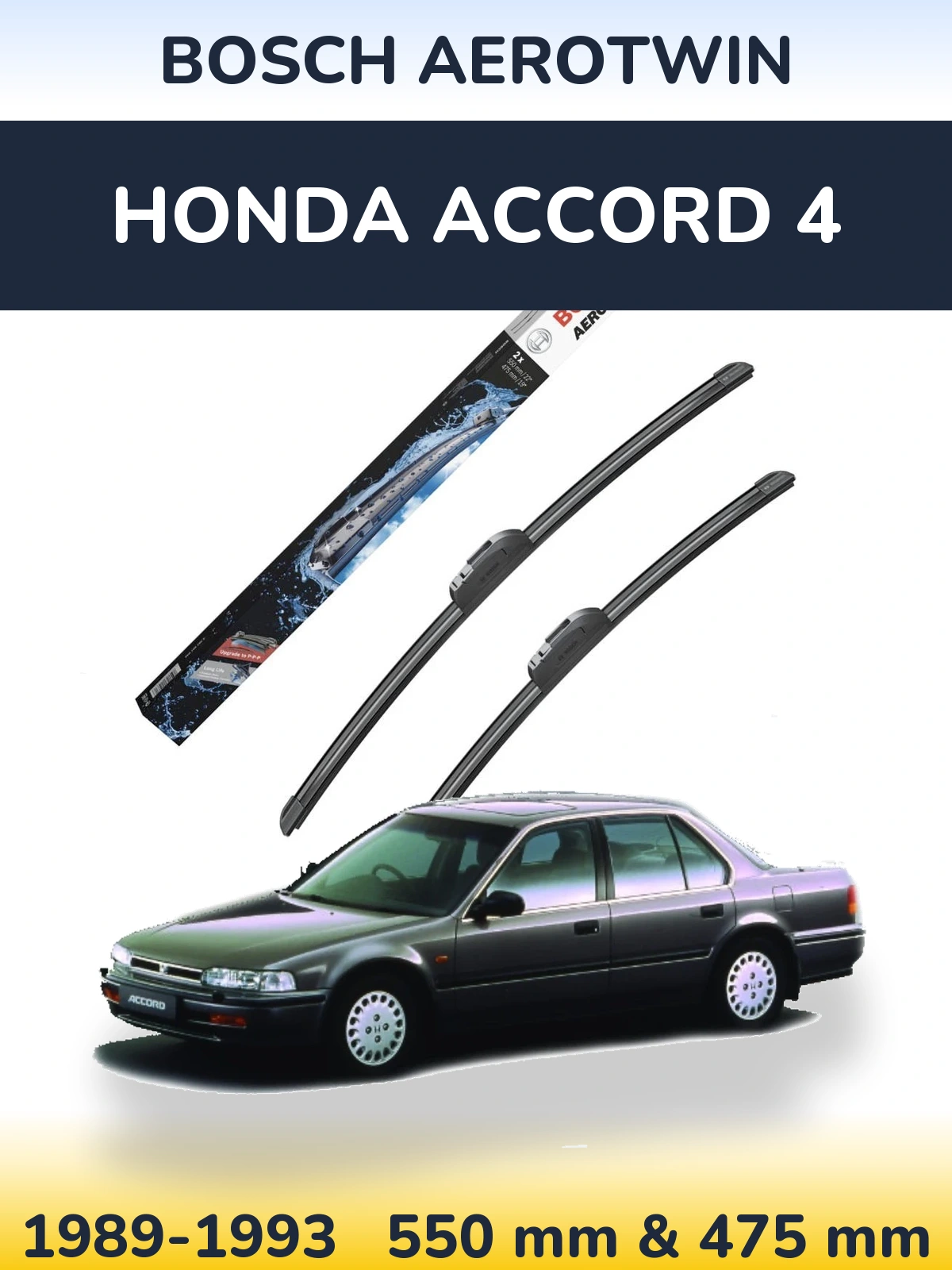 Sada předních stěračů BOSCH AeroTwin 550 a 475 mm pro Honda Accord 4 1989-1993