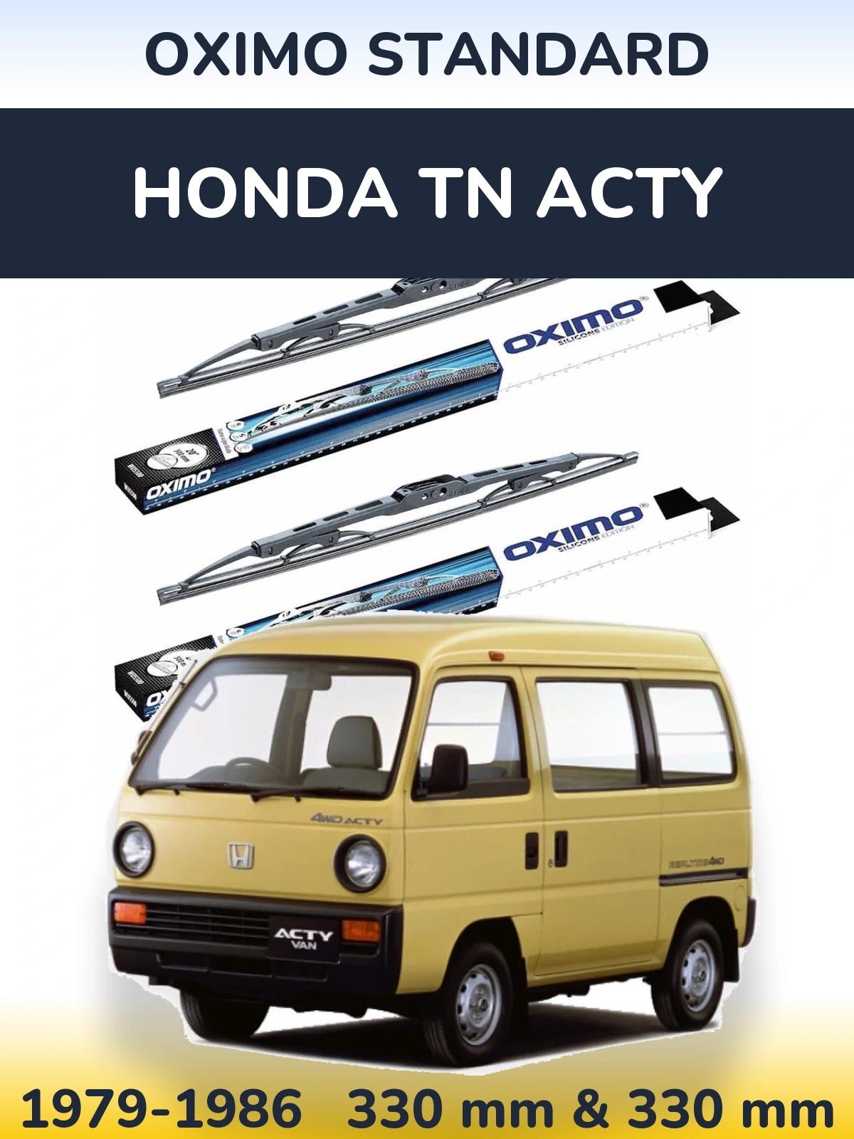Комплект передніх щіток Oximo Standard 325 & 325 мм для Honda TN Acty 1979-1986