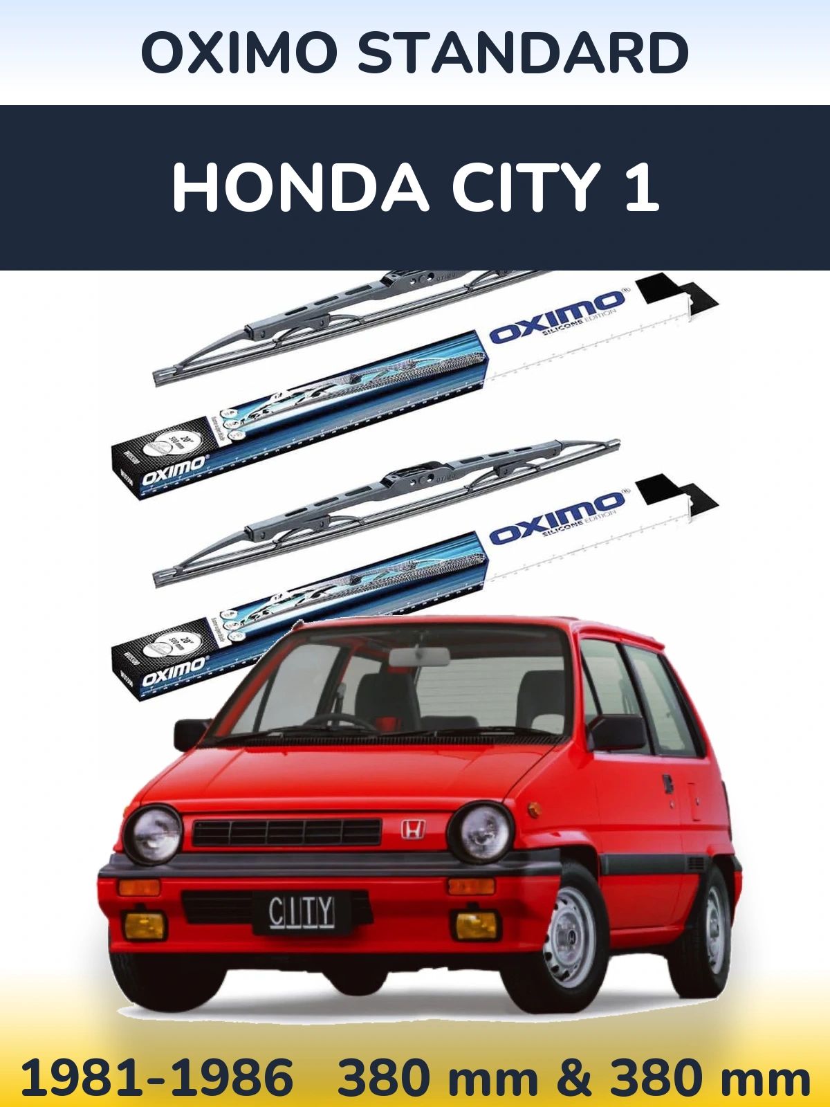 Sada předních stěračů Oximo Standard 375 a 375 mm pro Honda City 1 1981-1986