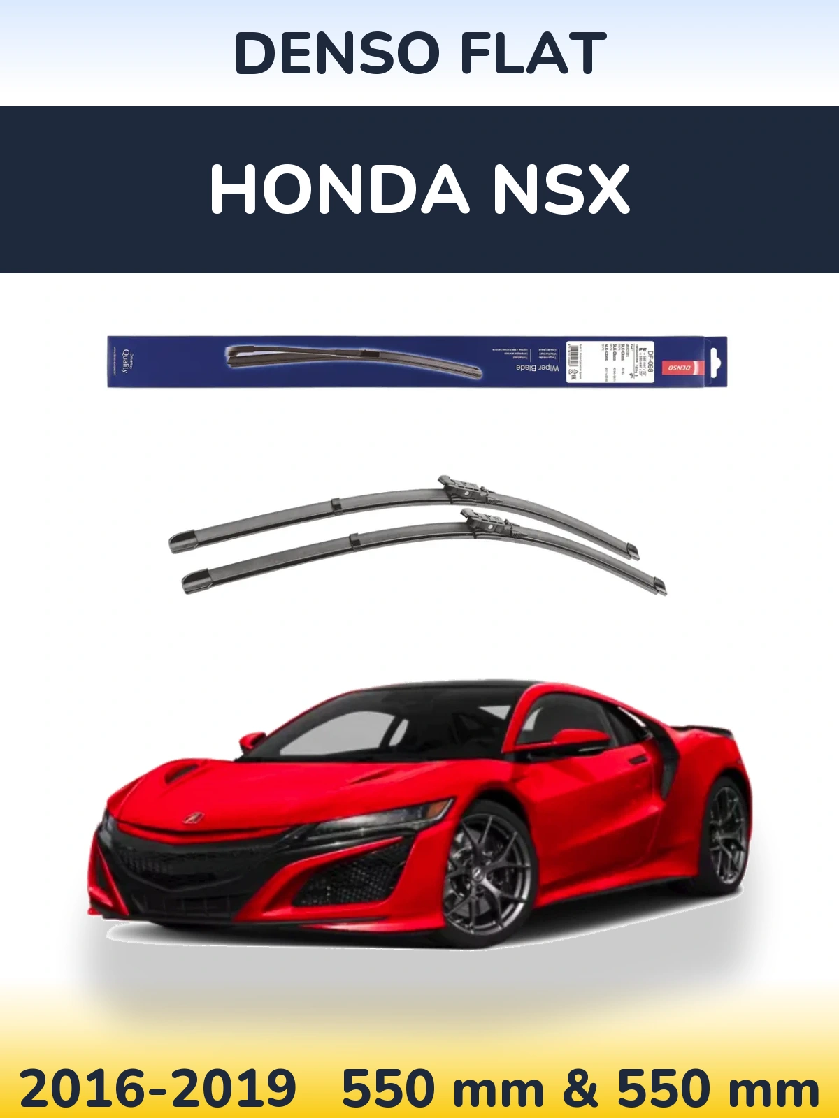 Sada předních stěračů Denso Flat 550 a 550 mm pro Honda NSX 2016-2019