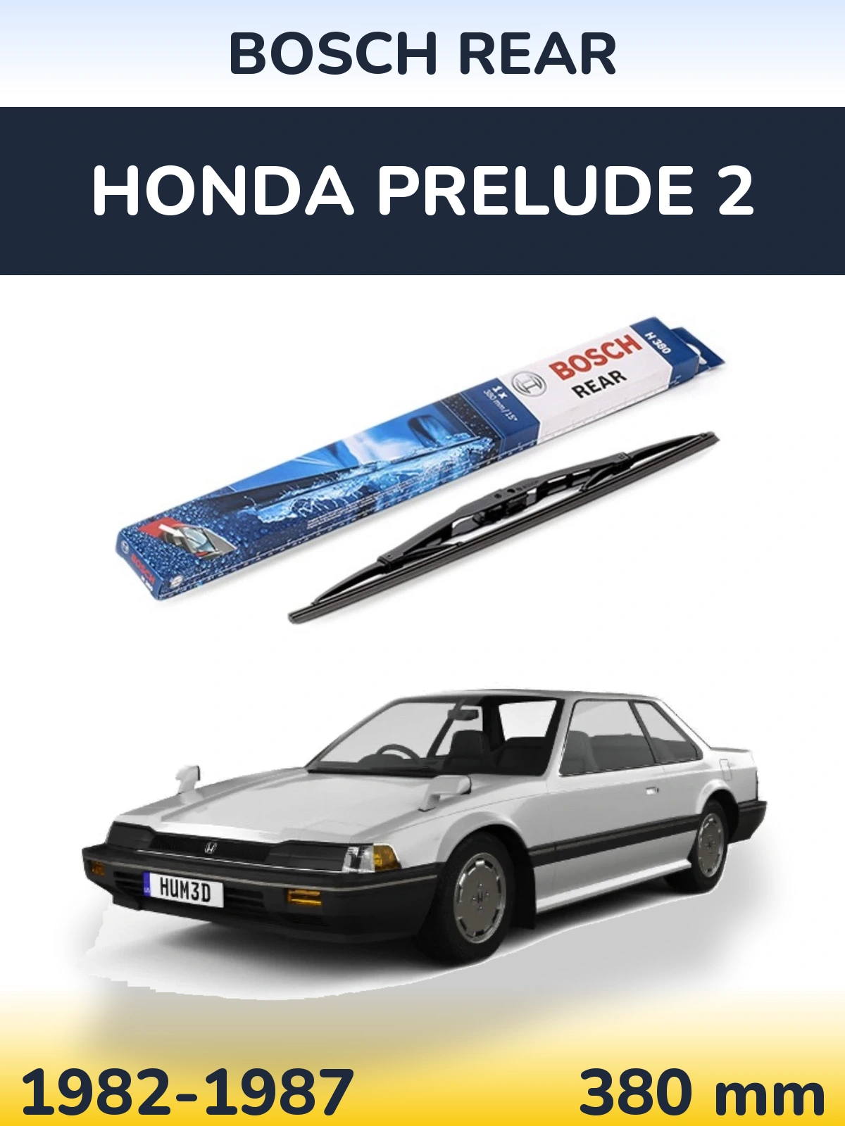 Zadní stěrač BOSCH Rear 380 mm pro Honda Prelude 2 1982-1987