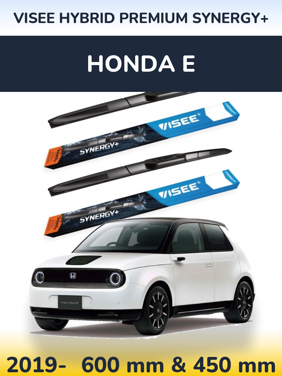 Sada předních stěračů VISEE HYBRID PREMIUM SYNERGY+ 600 a 450 mm pro Honda E 2019-2026