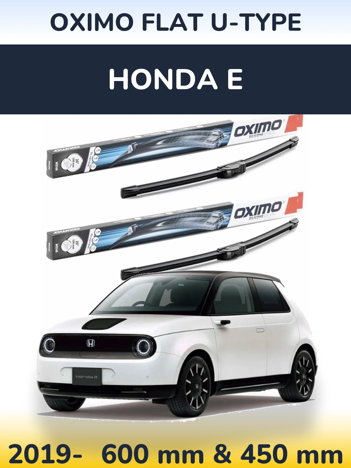 Sada předních stěračů Oximo Flat U-type 600 a 450 mm pro Honda E 2019-2026