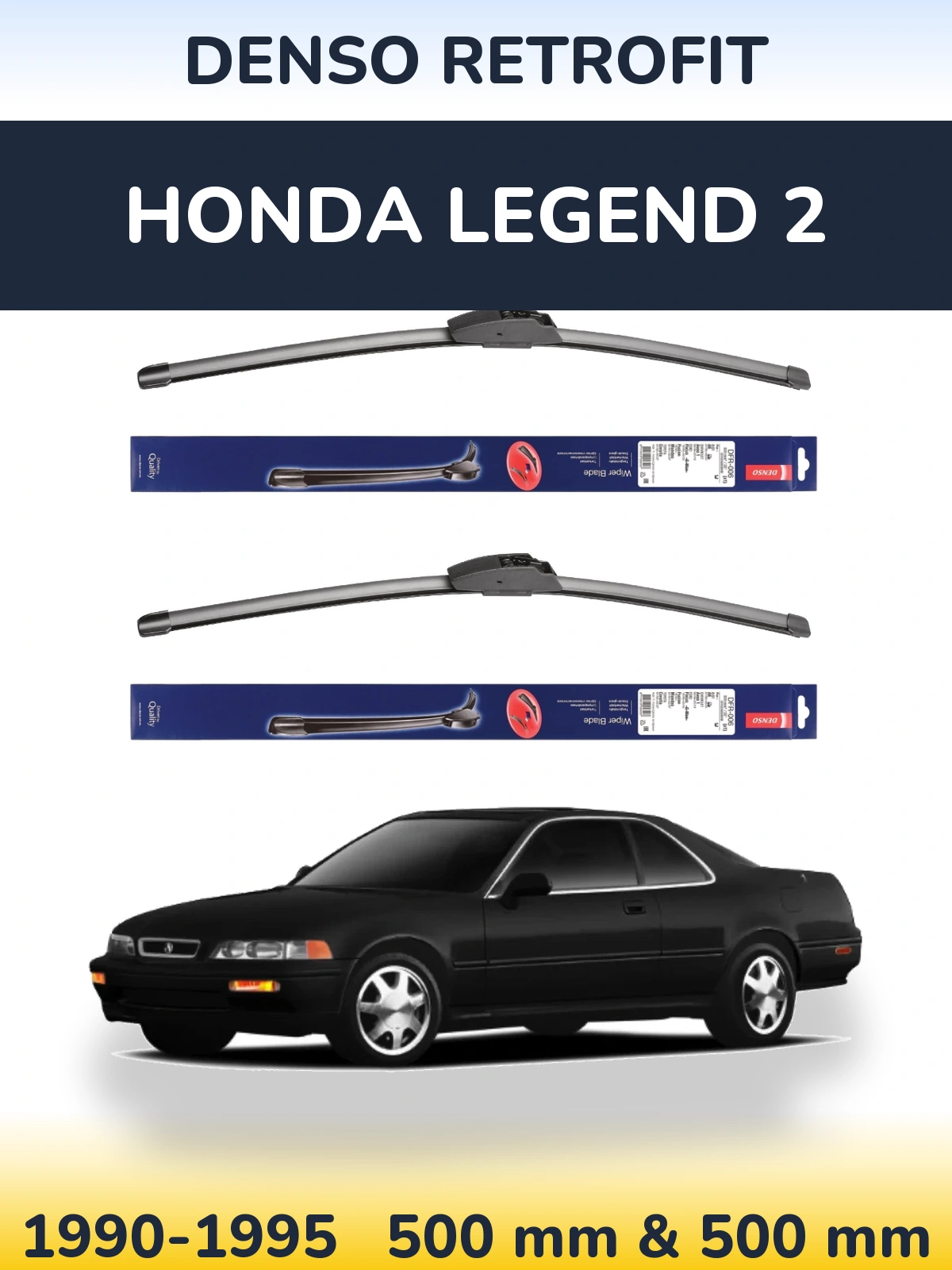 Sada předních stěračů Denso Retrofit 500 a 500 mm pro Honda Legend 2 1990-1995