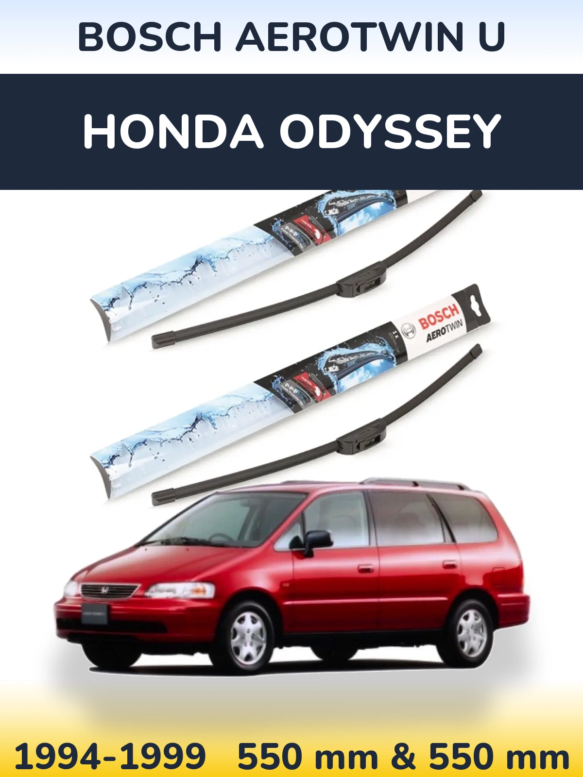 Комплект передніх щіток BOSCH AeroTwin U 550 & 550 мм для Honda Odyssey 1994-1999
