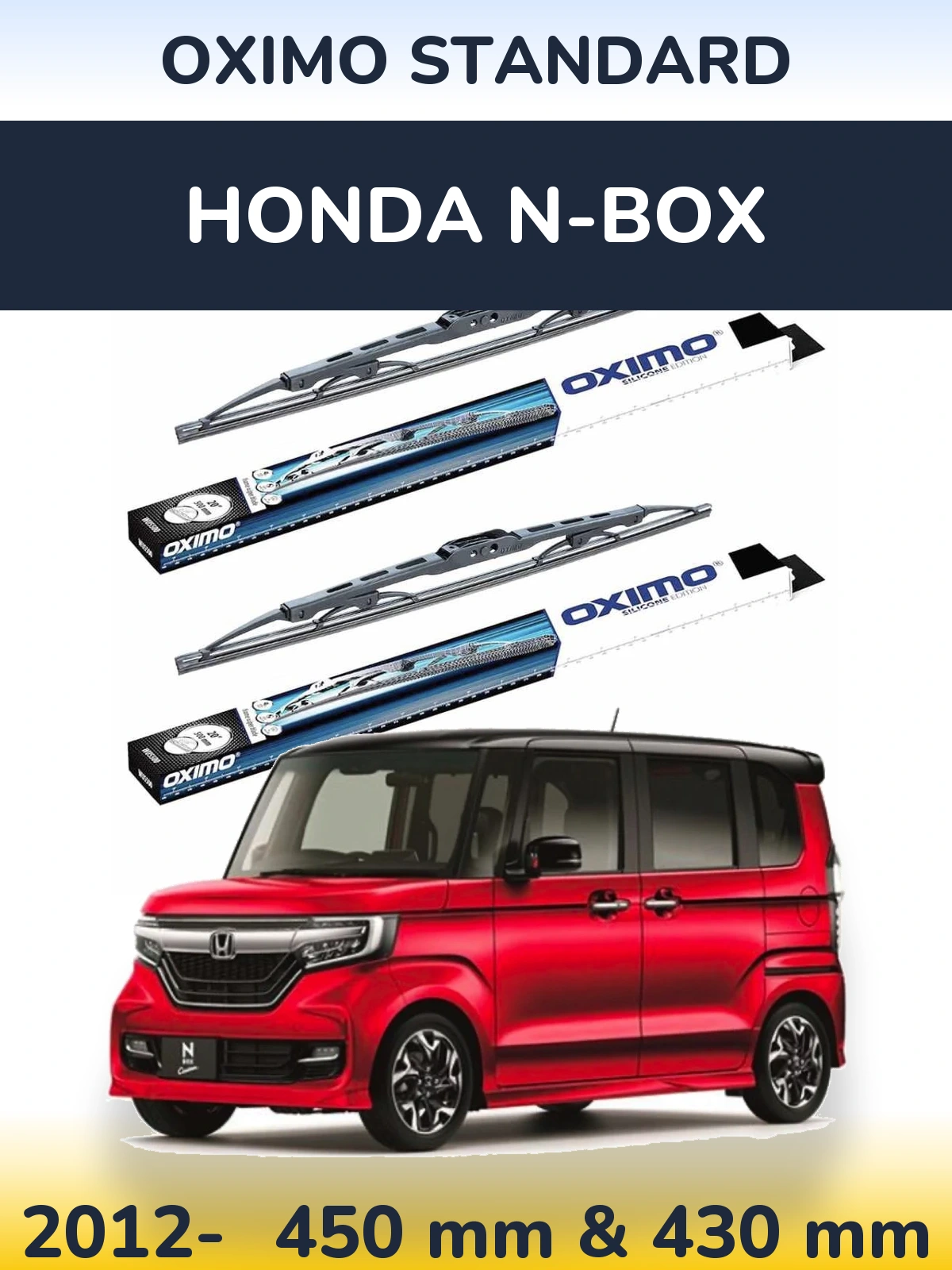 Sada předních stěračů Oximo Standard 450 a 425 mm pro Honda N-box 2012-2026