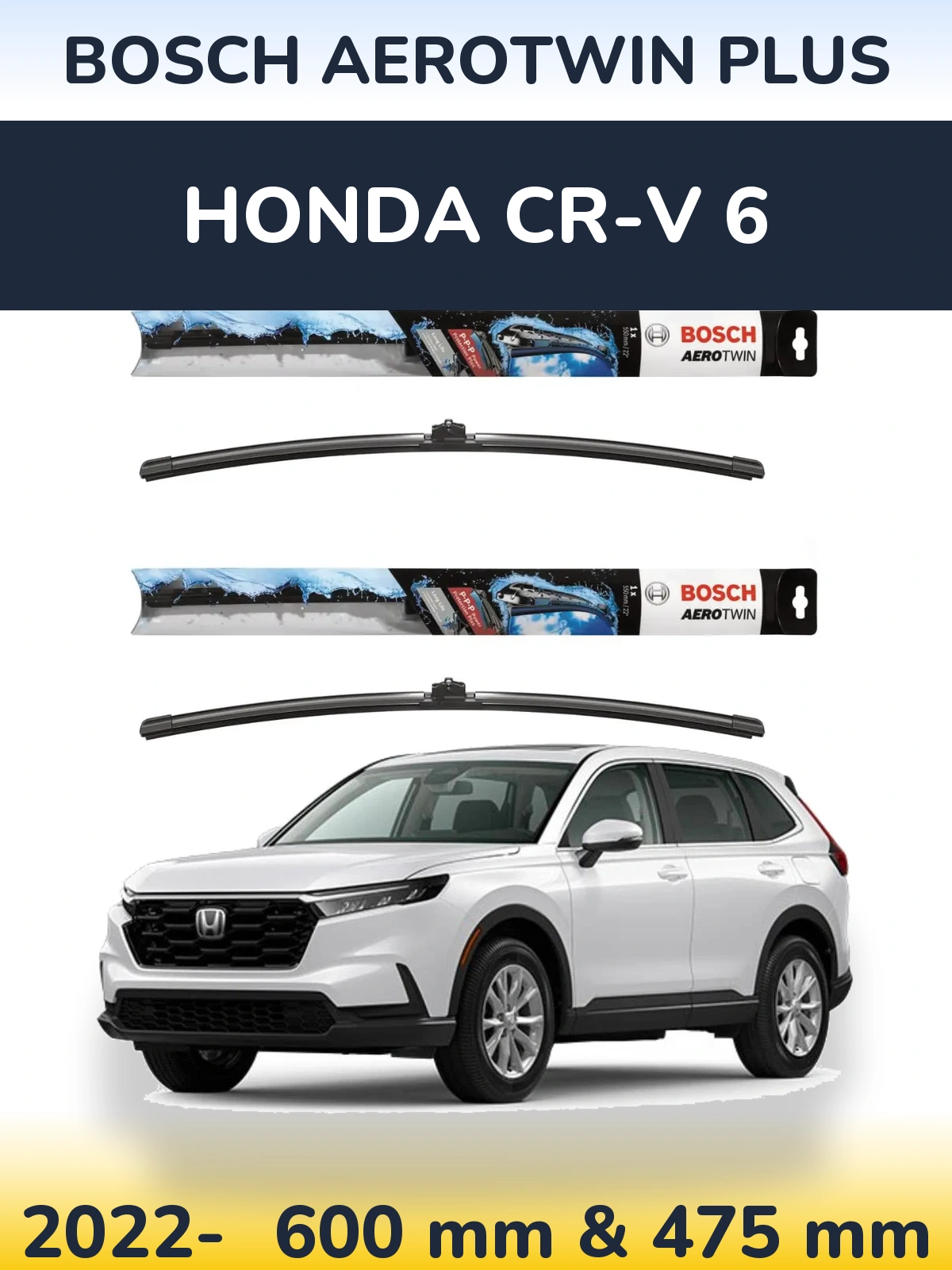 Sada předních stěračů BOSCH AeroTwin Plus 600 a 475 mm pro Honda CR-V 6 2022-2026