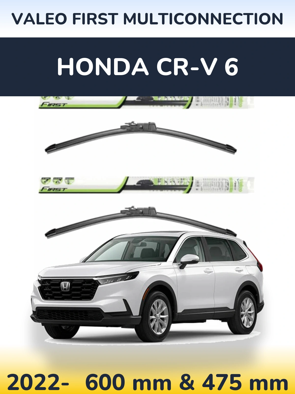 Sada předních stěračů Valeo First MultiConnection 600 a 475 mm pro Honda CR-V 6 2022-2026