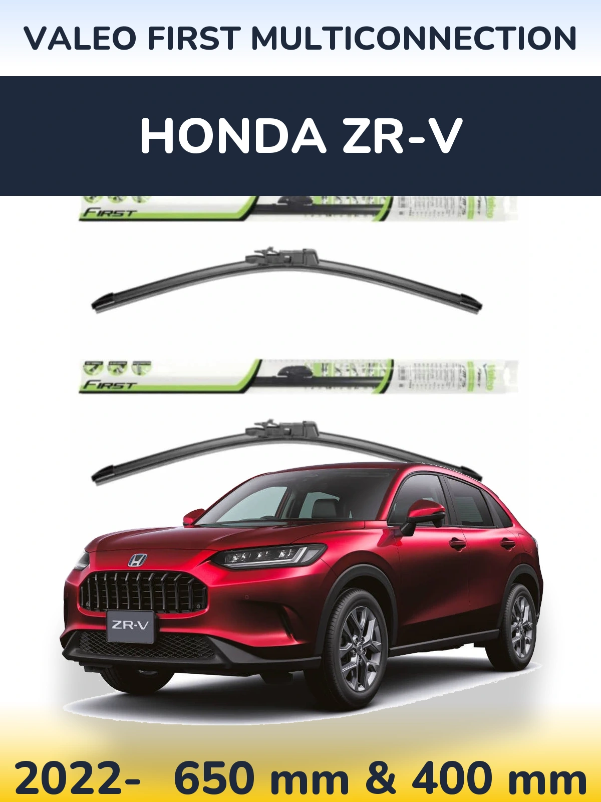 Sada předních stěračů Valeo First MultiConnection 650 a 400 mm pro Honda ZR-V 2022-2026
