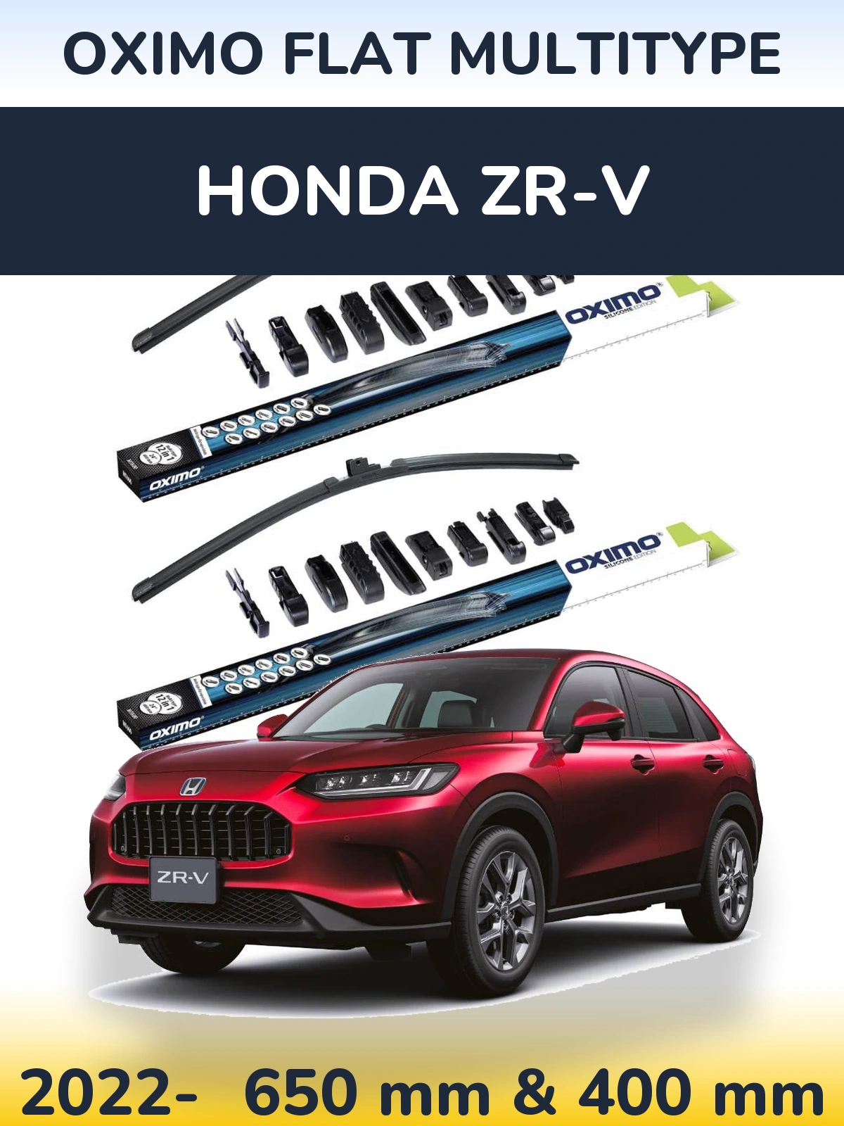 Sada předních stěračů Oximo Flat MultiType 650 a 400 mm pro Honda ZR-V 2022-2026
