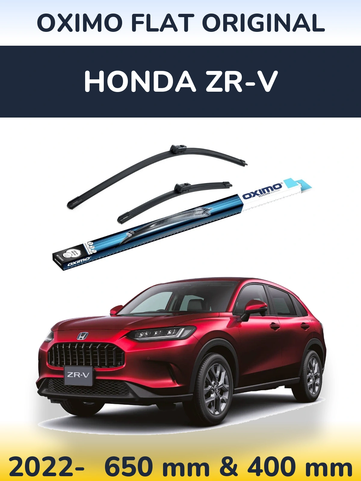 Sada předních stěračů Oximo Flat Original 650 a 400 mm pro Honda ZR-V 2022-2026