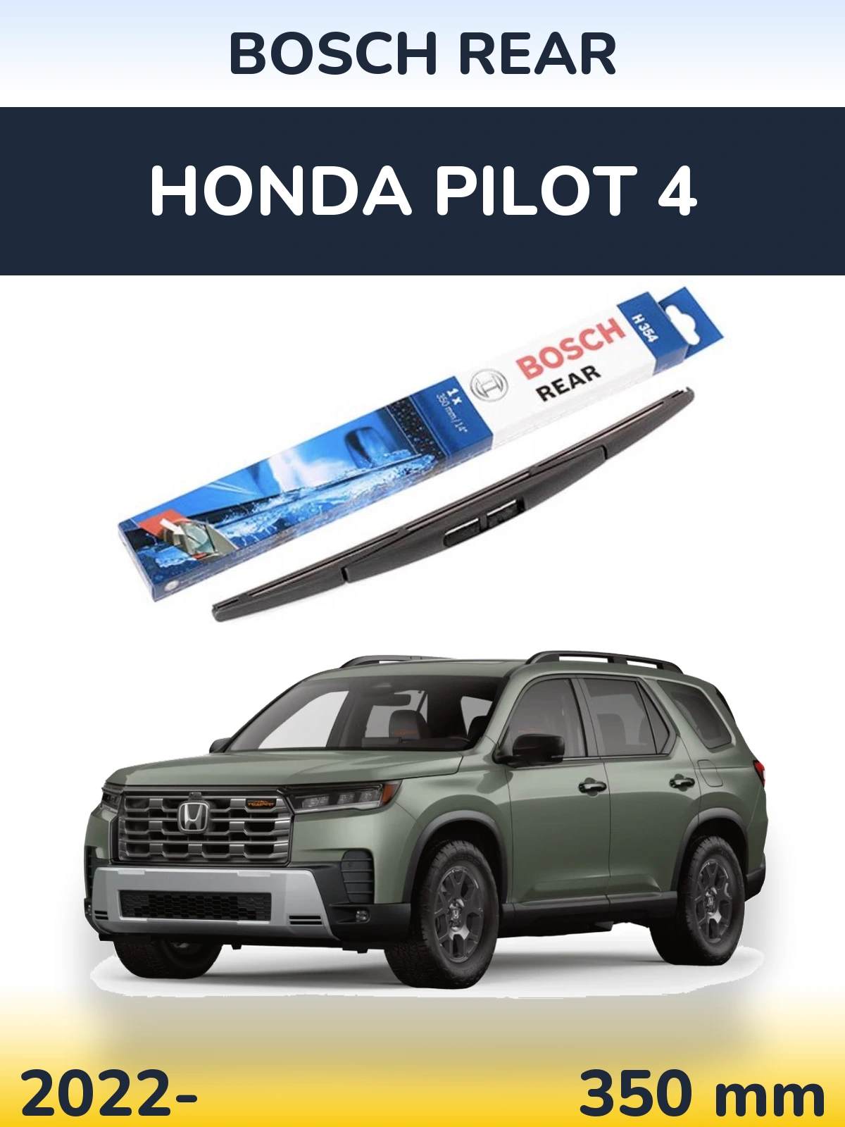 Zadní stěrač BOSCH Rear 350 mm pro Honda Pilot 4 2022-2026