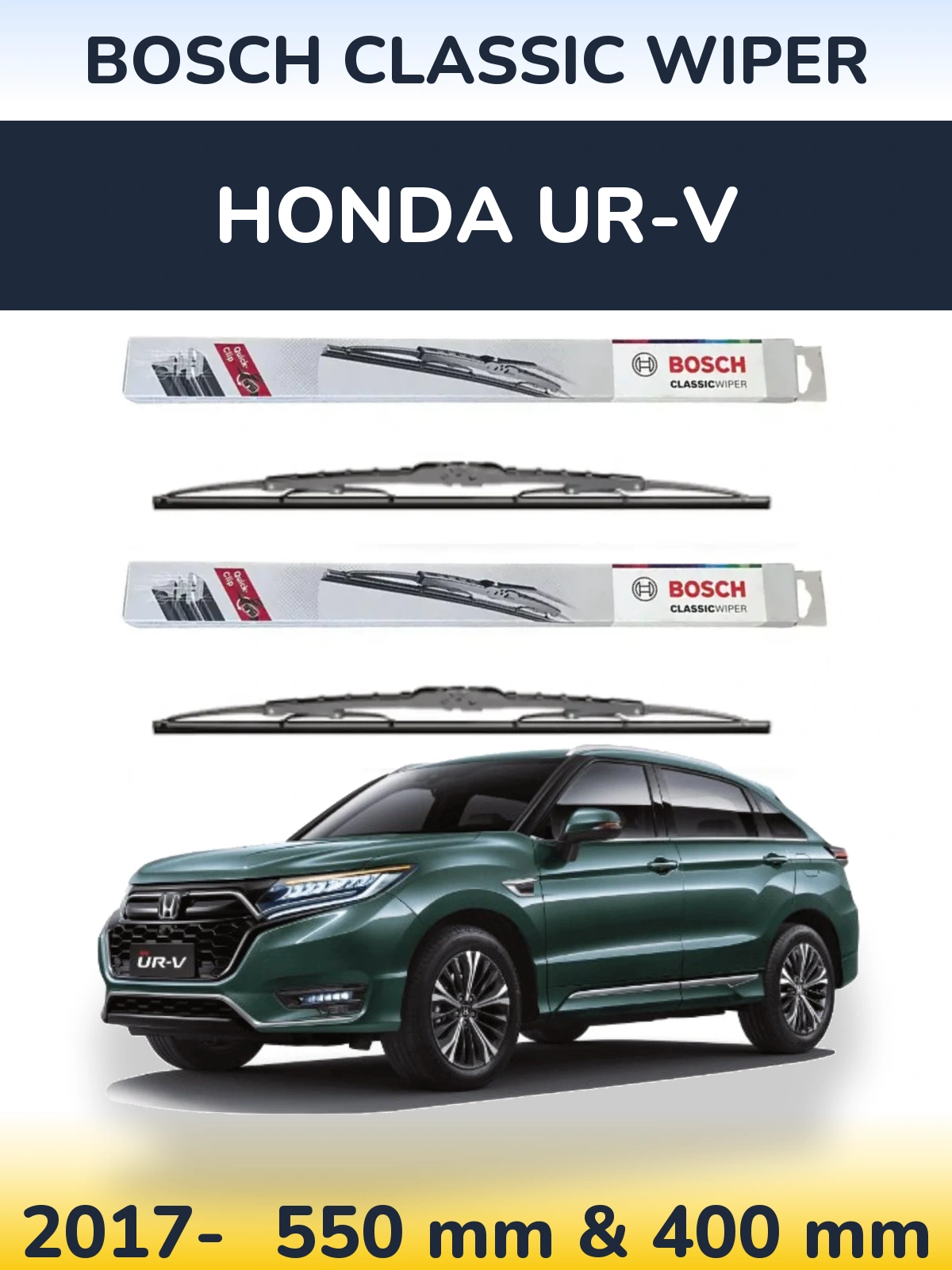 Sada předních stěračů BOSCH Classic Wiper 550 a 400 mm pro Honda UR-V 2017-2026