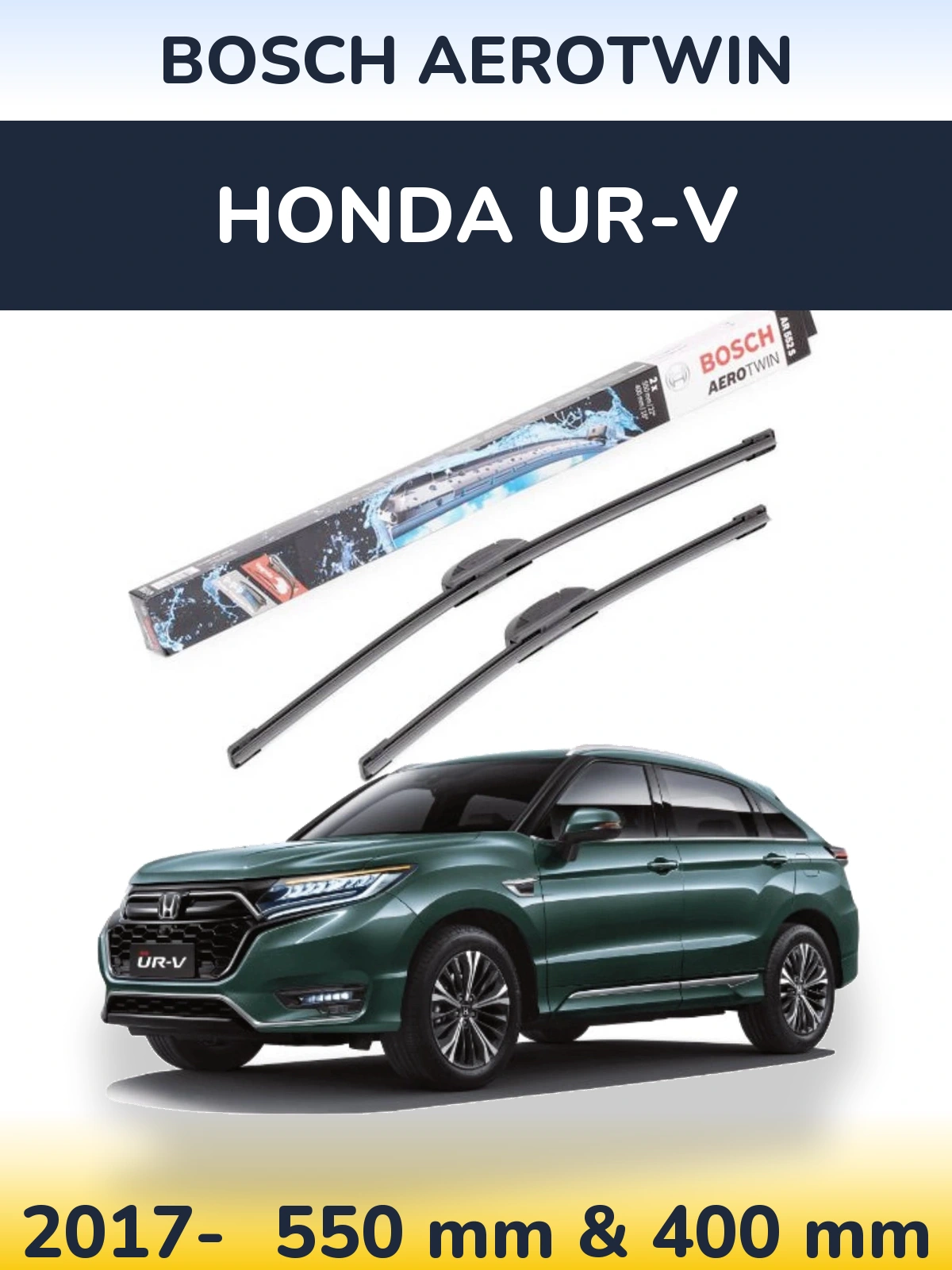 Sada předních stěračů BOSCH AeroTwin 550 a 400 mm pro Honda UR-V 2017-2026