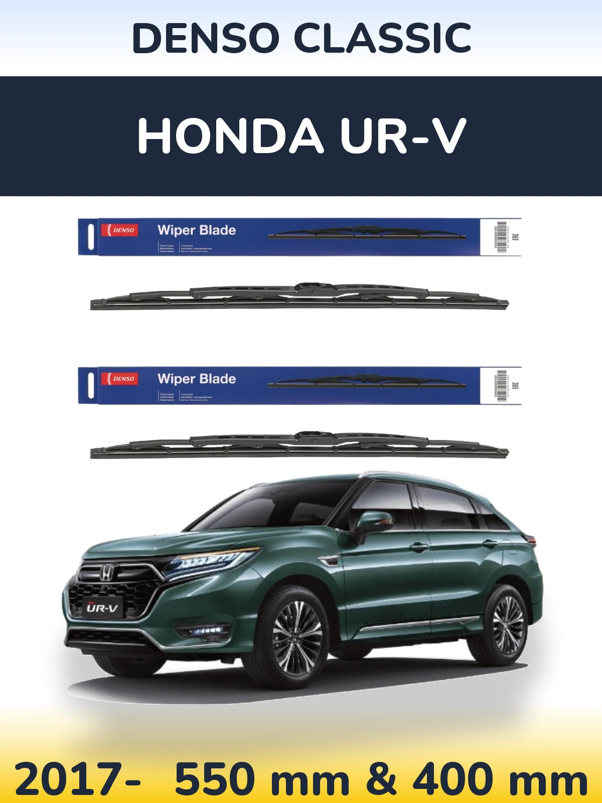 Sada předních stěračů Denso Classic 550 a 400 mm pro Honda UR-V 2017-2026
