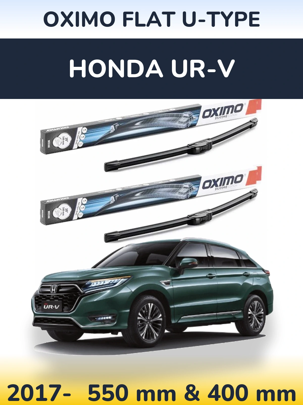 Sada předních stěračů Oximo Flat U-type 550 a 400 mm pro Honda UR-V 2017-2026