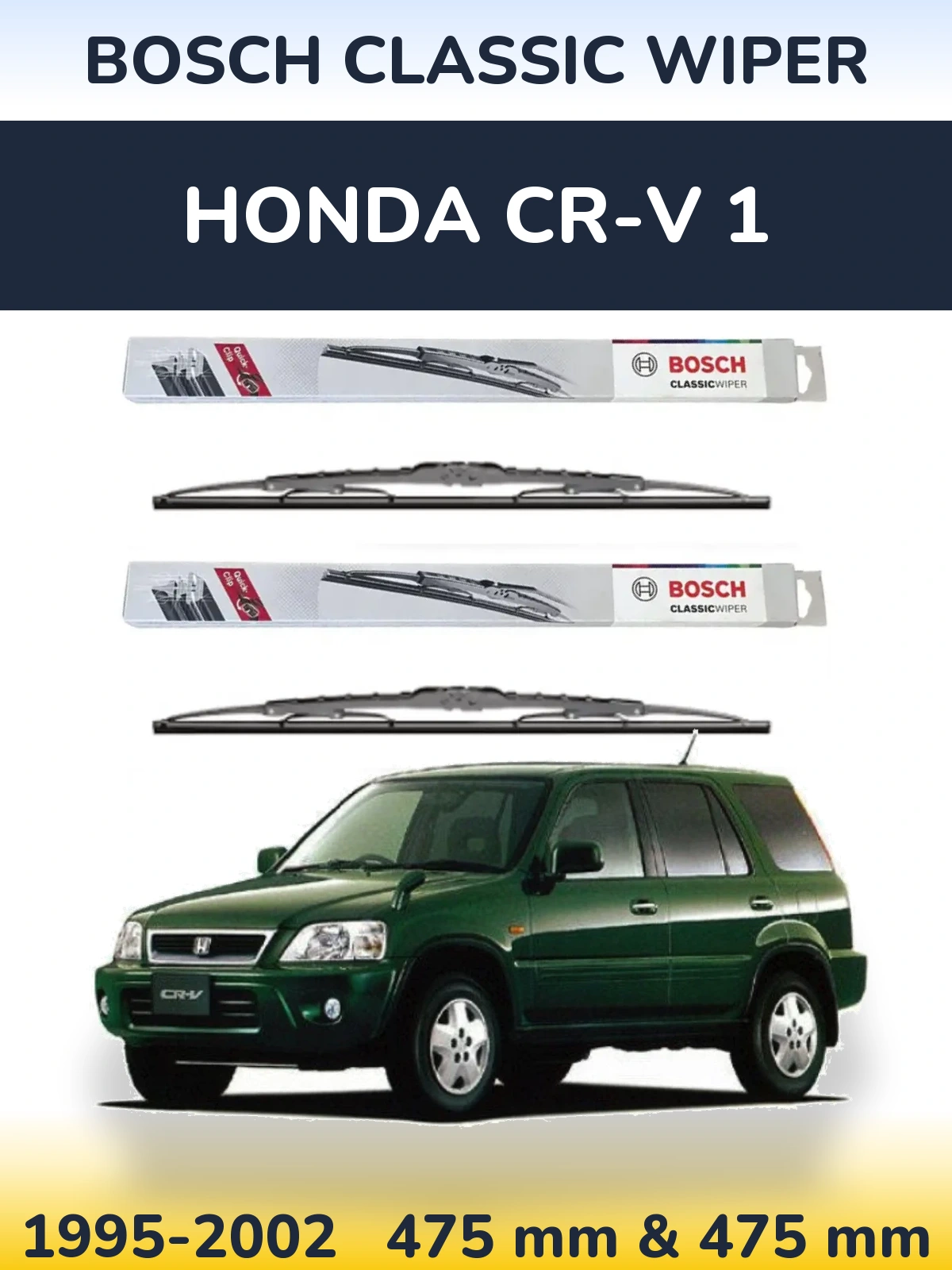 Sada předních stěračů BOSCH Classic Wiper 475 a 475 mm pro Honda CR-V 1 1995-2002