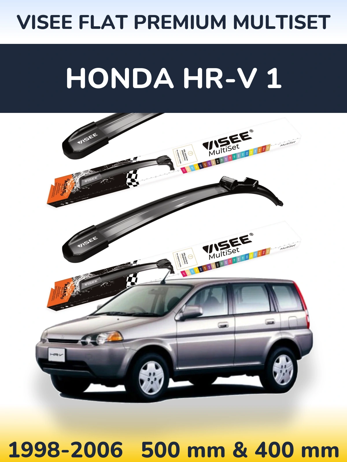 Sada předních stěračů VISEE FLAT PREMIUM MultiSet 500 a 400 mm pro Honda HR-V 1 1998-2006