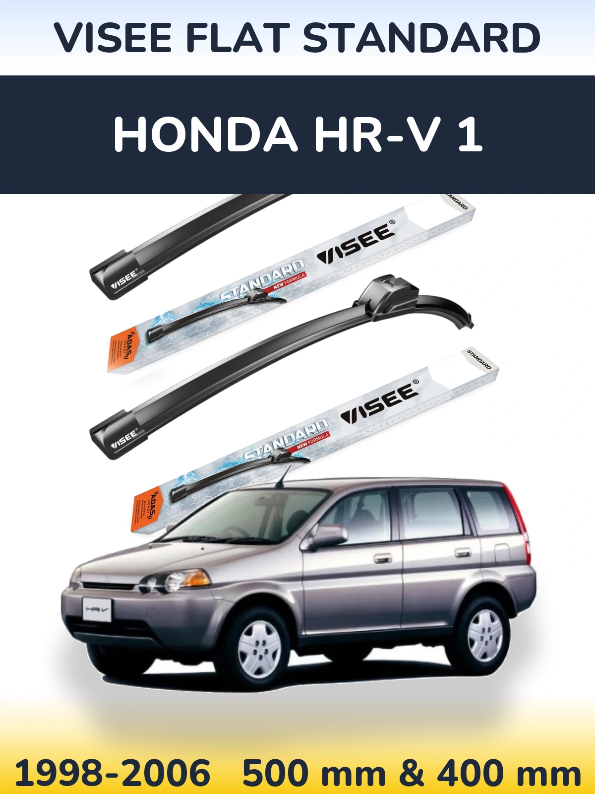 Sada předních stěračů VISEE FLAT STANDARD 500 a 400 mm pro Honda HR-V 1 1998-2006