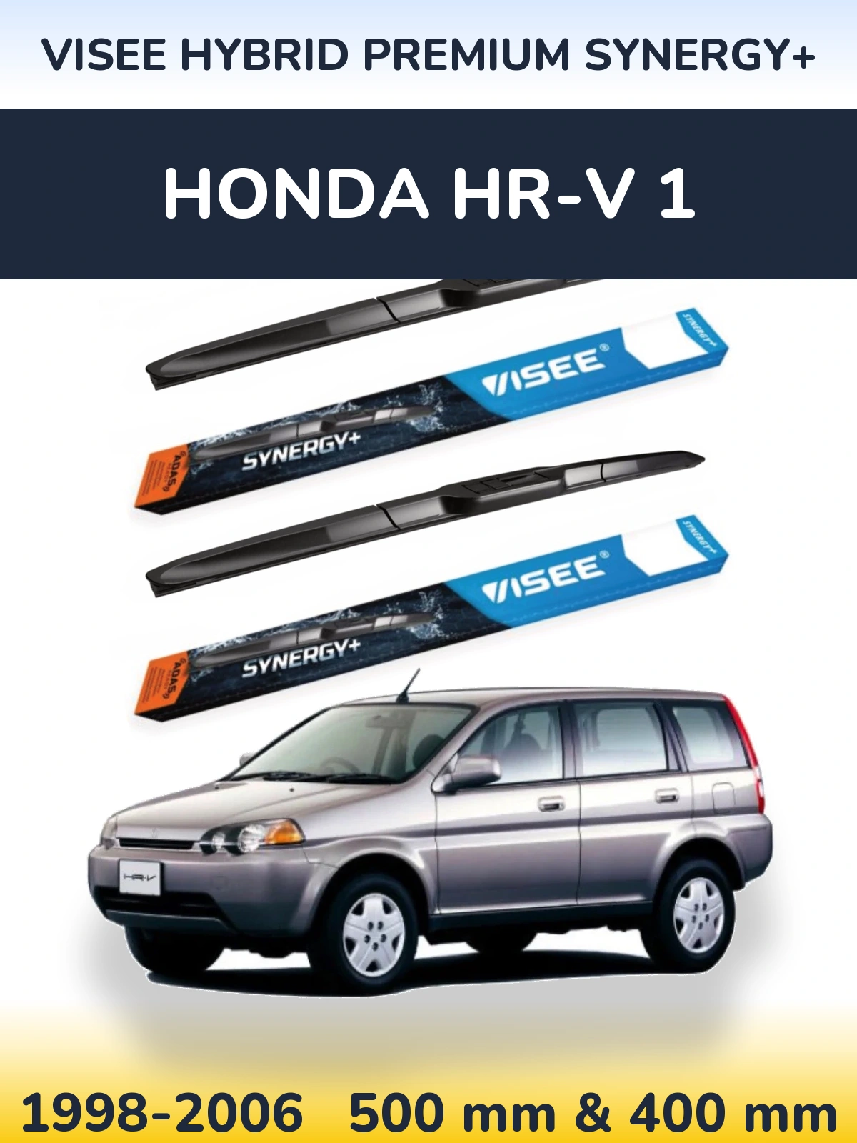 Sada předních stěračů VISEE HYBRID PREMIUM SYNERGY+ 500 a 400 mm pro Honda HR-V 1 1998-2006