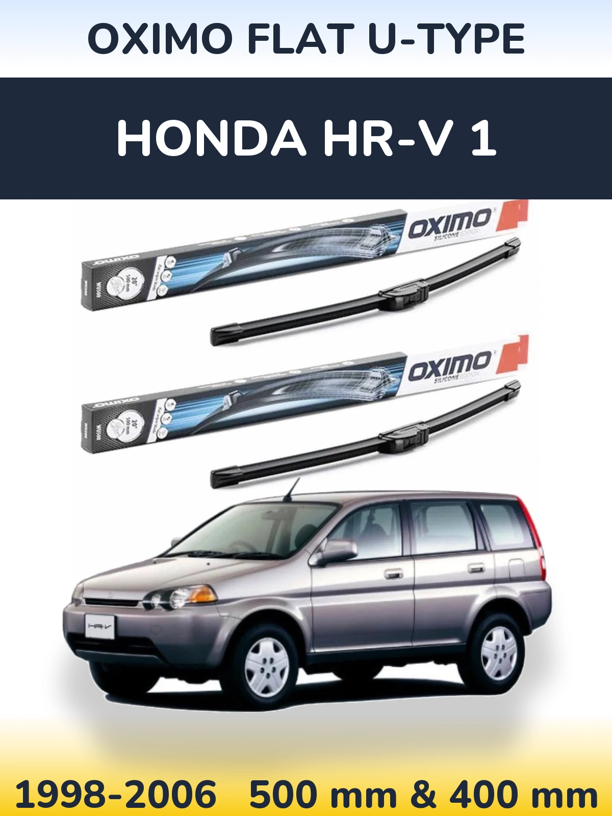 Sada předních stěračů Oximo Flat U-type 500 a 400 mm pro Honda HR-V 1 1998-2006