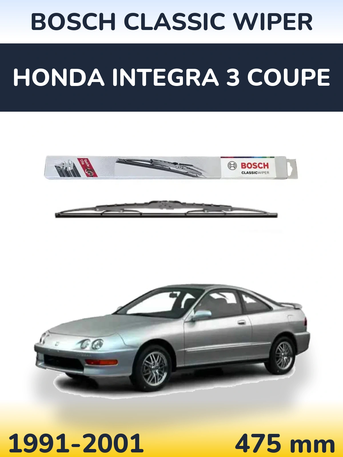 Zadní stěrač BOSCH Classic Wiper 475 mm pro Honda Integra 3 coupe 1991-2001