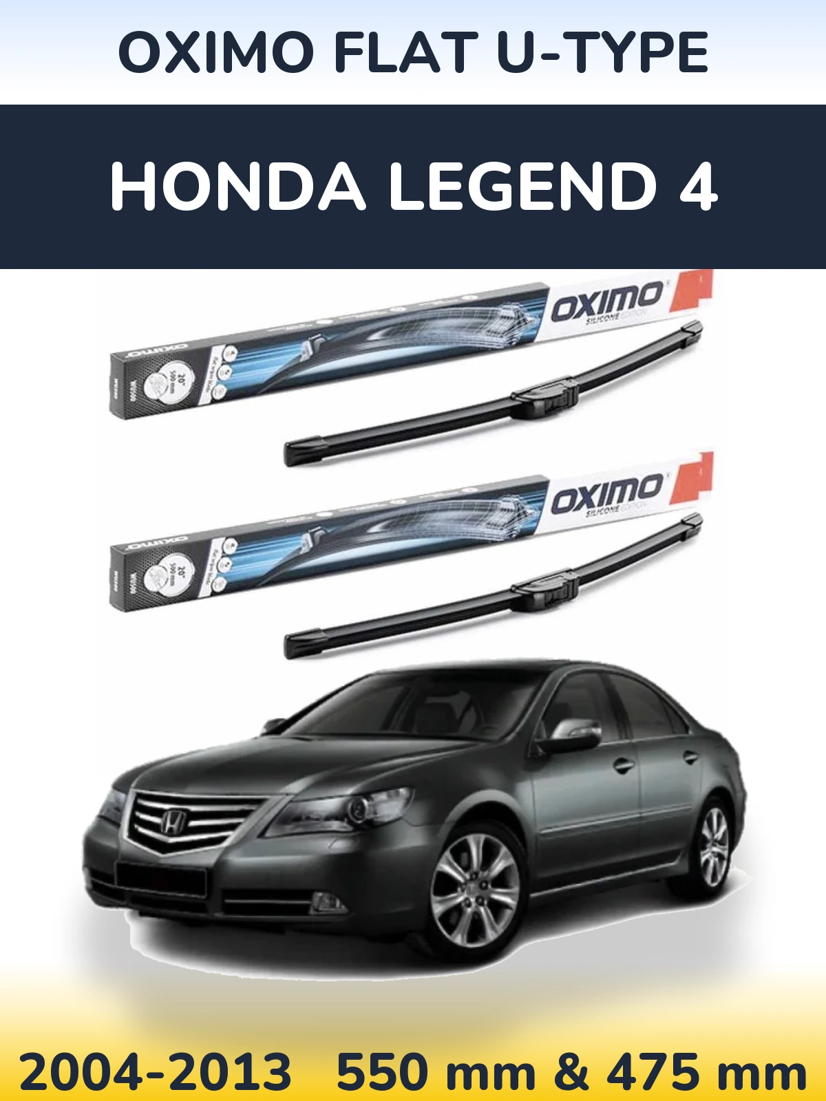 Sada předních stěračů Oximo Flat U-type 550 a 475 mm pro Honda Legend 4 2004-2013